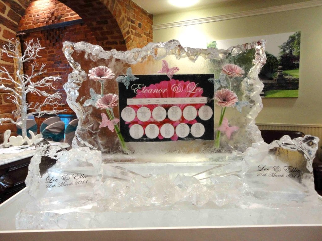 table plan butterfly ice sculpture for wedding