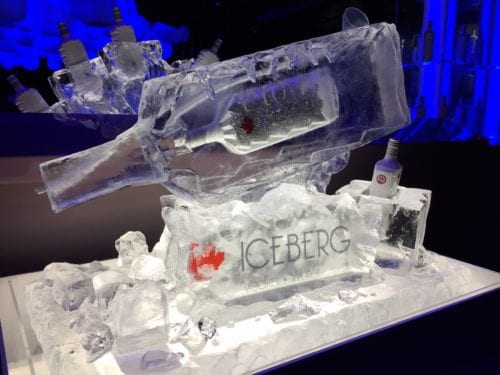 An Iceberg themed vodka ice luge sculpture