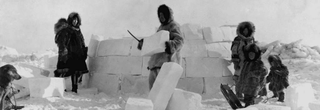 Igloo ice sculpture making
